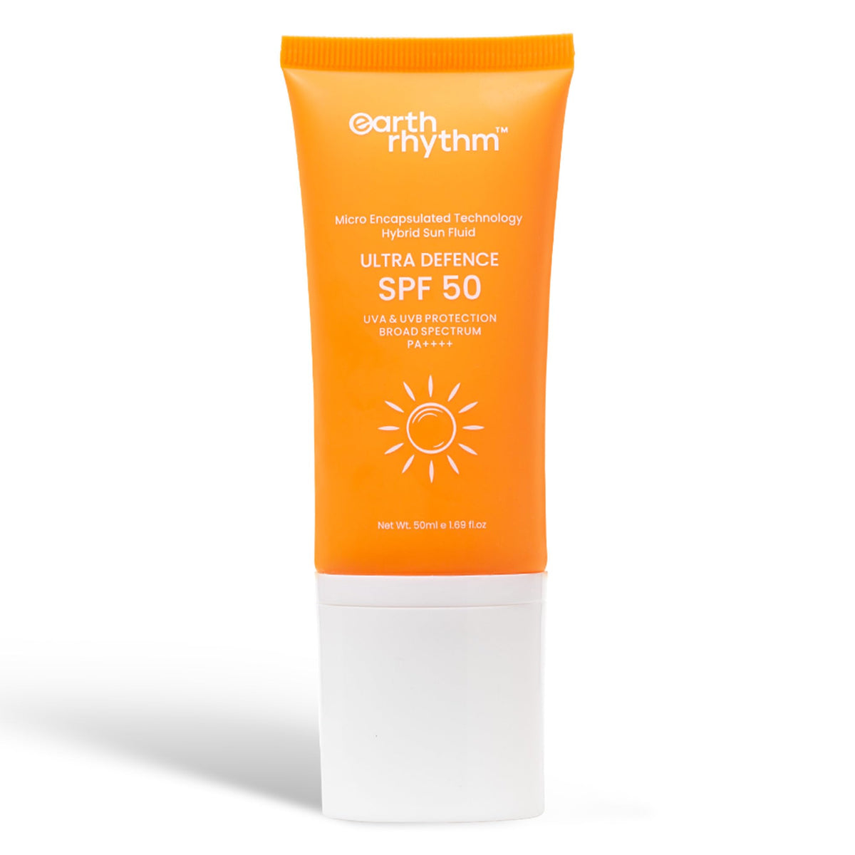 Earth Rhythm Ultra Defence Hybrid Sunscreen SPF 50 | PA++++,Non Sticky/Non Greasy, Leaves No White Cast | Men & Women - 50 ml