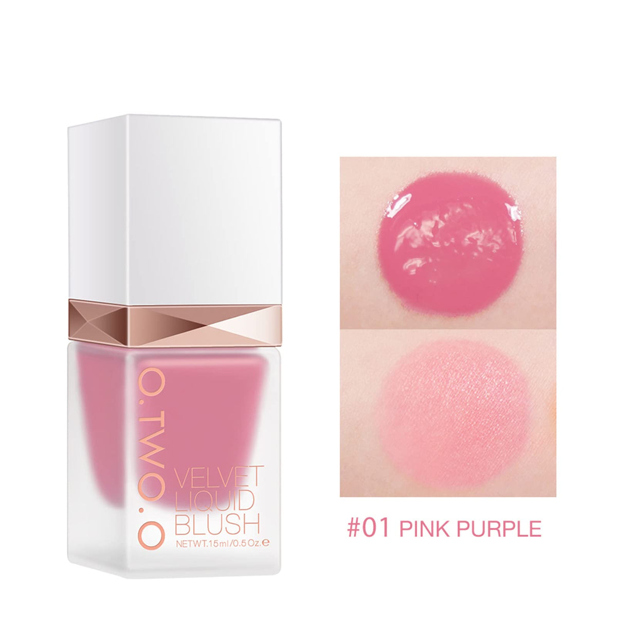 NOVOLAN Liquid Blush 15ml Cream Blush Wet Makeup Sweet Cheeks Blush Matte Pot Blusher, Natural Color Liquid Blush Long-Lasting Matte Silky Delicate Rouge Beauty Makeup (#01)
