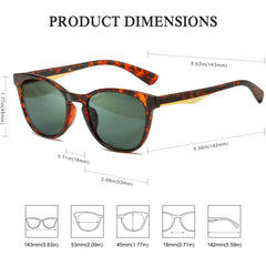 KANASTAL Polarized Sunglasses for Women Men, Classic Driving Ladies Sun Glasses, Fashion Butterfly Shades for Womens Outdoor 100% UV400 Protection