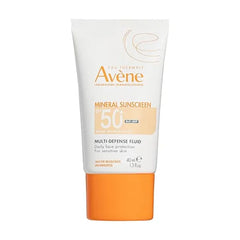 Avène Mineral Sunscreen Multi Defense Fluid Tinted SPF 50+, Clean Formula Sunscreen for Sensitive Skin, Reef Friendly, Natural Tint, Non Whitening, Antioxidant Protection, 1.3 Fl Oz