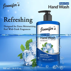 Jennifer's Hydra Cool Hand Wash, Antibacterial, Refreshing, and Moisturizing with Fresh Fragrance,500ml- Pack of 2