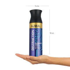 Ajmal 2 Magnetize & Distraction Deodorant Combo Pack of 3 Deodorants 200ml each (Total 600ML) for Men & Women + 4 Parfum Testers