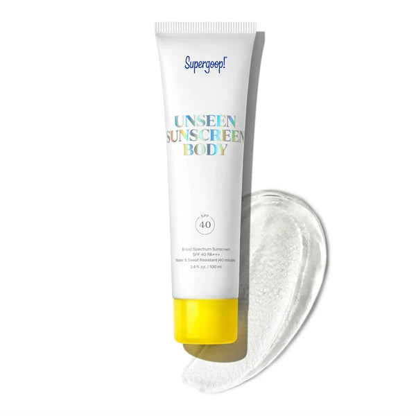Supergoop! Unseen Sunscreen Body SPF 40 - Clear & Invisible Sun Protection - 3.4 fl oz - Weightless & Scentless - Water & Sweat Resistant - For All Skin Types