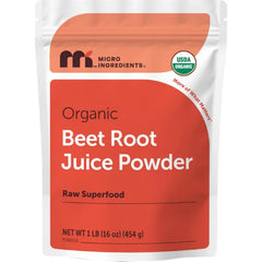 Micro Ingredients Organic Beet Root Juice Powder, 1 Pound | Water Soluble, Raw Beet Supplement | Powder Drink Mix for Smoothies & Recipes | Non-GMO, Vegan Friendly, Plant Based