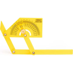 General Tools 29 Plastic Protractor and Angle Finder, Outside, Inside, Sloped Angles, 0° to 180° , Yellow