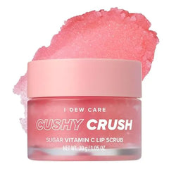 I DEW CARE Overnight Lip Scrub Cushy Crush Sugar Vitamin C, Scrubber Exfoliator Products, for Dry and Chapped, Vegan 1.05 Oz