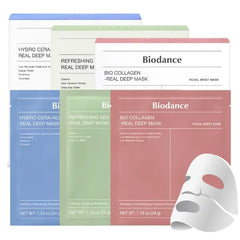 BIODANCE Total Solution Mask Trio: Bio Collagen & Hydro Cera-nol & Refreshing Sea Kelp Real Deep Mask
