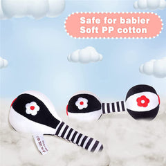 ELECDON 2PCS Baby Dumbbell Toy, Baby Rattles Toys for Toddler, Rattle Shaker Set, Teething Toys for Babies 0-12 Months, Soft Plush Rattles Baby Toys for Newborns, Newborn Birthday Gift