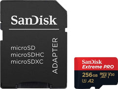 Sandisk Extreme Pro 256 Gb Microsdxc Memory Card + Sd Adapter With A2 App Performance Up To 170 Mb/S, Class 10, U3, V30