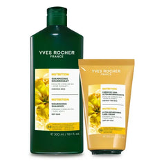 Yves Rocher Intensively Nourishing Hair Shampoo and Leave in Cream Set of 2 Camelina Oil All Hair Types 300 ml / 10.1, 150 ml /5 fl oz fl.oz, Set of 2