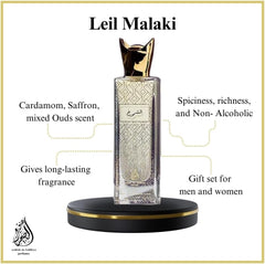 aabak al sahraa عبق الصحراء Non- coholic Perfumes and Tola Set of 5 - Leil Malaki, Mutamayez, Shoumoukh, Silver Oud Tola and Rawae' Oud Tola - Luxury Fragrances for both Men and Women