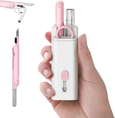 V2COM 7-In-1 Electronics Cleaner Kit - 7 in 1 Keyboard Bluetooth Headset Cleaning Brush Kit, Portable Multifunctional Cleaning Tool for PC Monitor, Earbud, Cell Phone, Laptop Etc (pink)