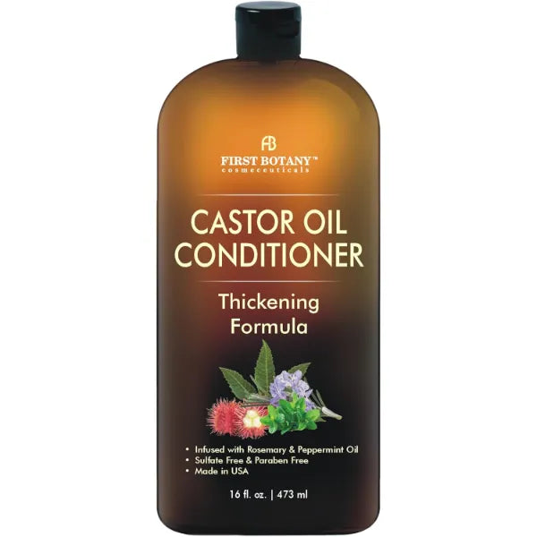 First Botany Castor Oil Conditioner - An Anti Hair Loss Conditioner Thickening formula For Hair Regrowth, Anti Thinning Sulfate Free For Men & Women Anti Dandruff Treatment 16 fl oz