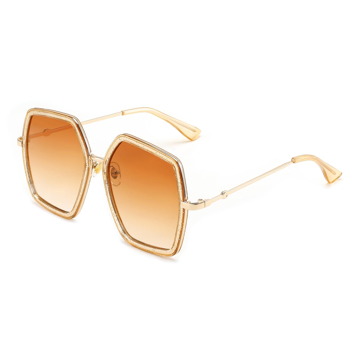 FEISEDY Women Large Hexagon Inspired Sunglasses Fashion Irregular Design Style Geometric B2503