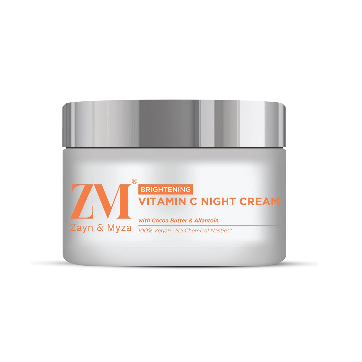 Zayn & Myza - Vitamin C NIght Cream Brightening Moisturizing Hydrating Face Cream With Shea and Murumuru Butter For All Skin Types Halal Vegetarian Chemical-Free - 50g