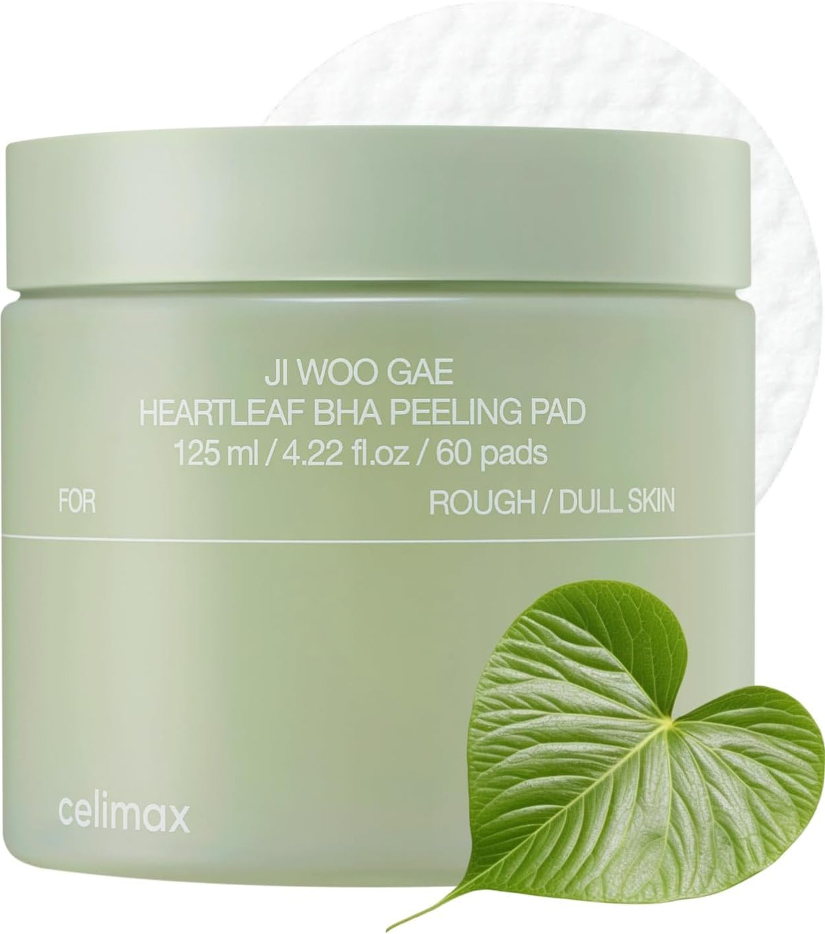 Cellmax Heart Leaf BHA Peeling Pads by J.W. Jay, Gentle and Effective One-Step Peeling, 60 Pads, 125ml