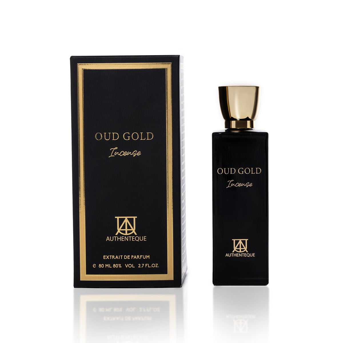 AUTHENTEQUE - Oud Gold Incense - Perfumes for Women & Men - Inspired by LV Ombré Nomade - Luxury - Strong & Seductive - Unisex - Agarwood, Rose, Saffron, Amber Wood, Raspberry - Parfum - 2.7oz 80ml