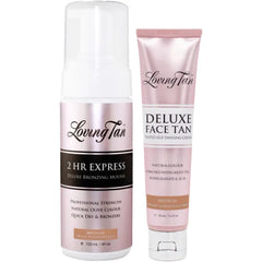 Loving Tan 2 HR Express Mousse+ Face Tan Medium Streak Free, Natural looking, Professional Strength Sunless Tanner  Naturally Derived DHA