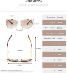 AEVOGUE Sunglasses For Women Oversized Rimless Diamond Cutting Lens Sun Glasses AE0534