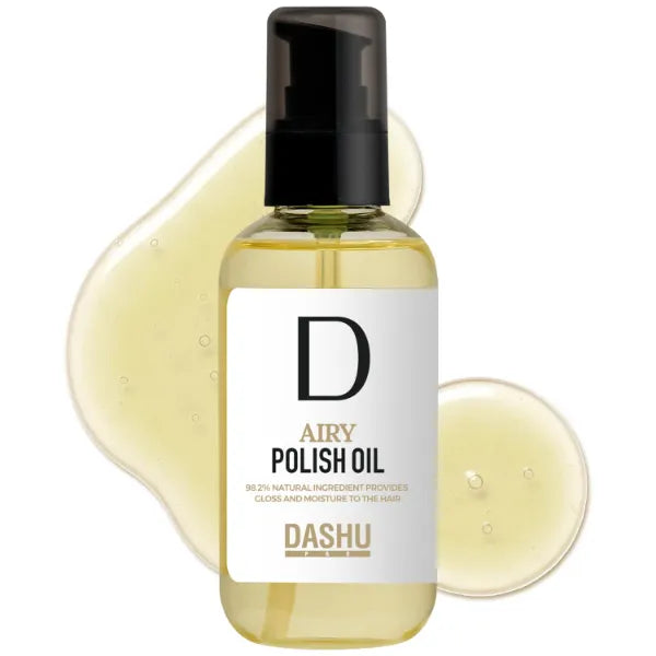 DASHU Pro Airy Polish Oil 98% Plant-Based Hair Oil for Frizz Control, Sleek Wet Look, and Lightweight Glossy Styling for Men & Women