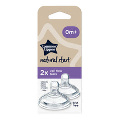 Tommee Tippee Closer to Nature Drinking Vacuum Cleaner, Naturally Shaped with Anti-Oil Valve, Soft Silicone, Variable Milk Flow, from 0 Months, Set of 2