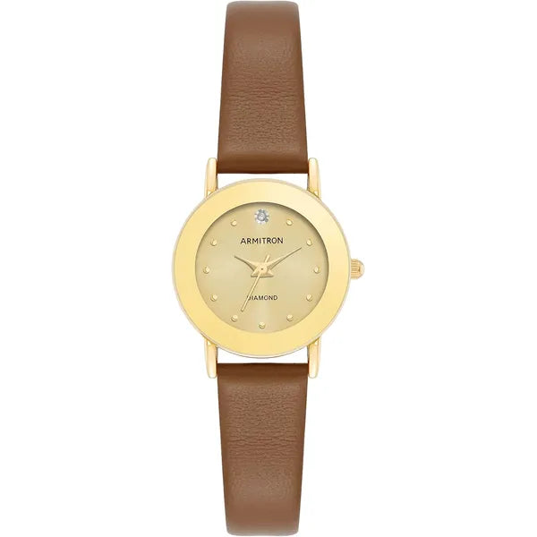 Armitron Women's Diamond Leather Strap Watch