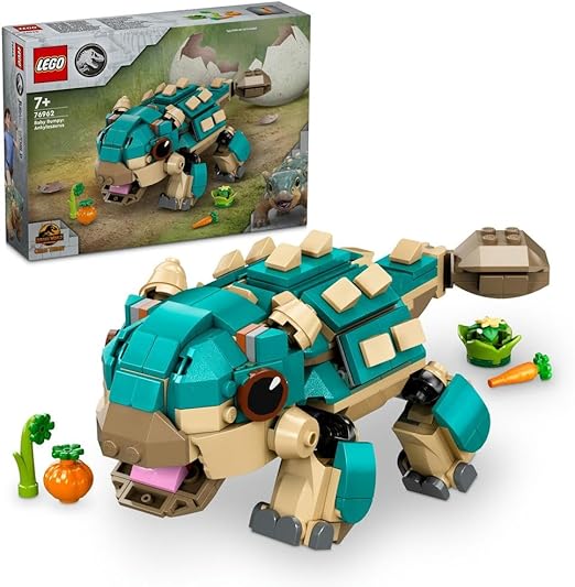 LEGO Jurassic World Baby Bumpy: Ankylosaurus Dinosaur Toy for Camp Cretaceous Fans and 7 Plus Year Old Kids, Creative Adventure Set for Independent Play, Gift for Boys and Girls 76962