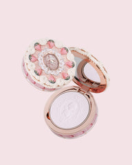 Flower Nose Strawberry Cupid Pressed Powder - Lightweight Pore-Blurring Face Powder for a Soft Matte, Long-Wearing, Fade-Proof Finish (01 Soft Lavender, 0.33 oz)