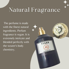 Tyger Eau De Perfum – Vegan, Natural, Gluten and Cruelty Free Perfum - Grapefruit, Ambroxan, Woody Notes – 50 ML