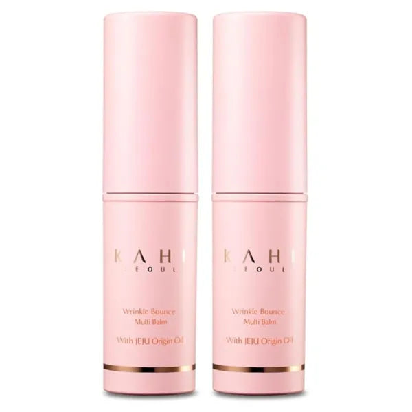 KAHI Wrinkle Bounce Multi Balm - DUO EDITION | All-in-One Hydrating Balm Eye Cream Make Up Base & Moisture Stick | Daily Moisturizer Stick with Salmon-derived sodium DNA (0.32 oz - Pack of 2)