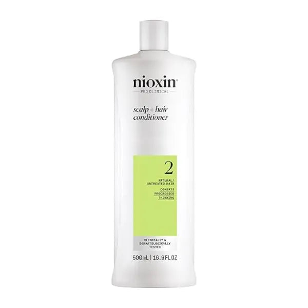 Nioxin System 2 Scalp + Hair Thickening Conditioner for Natural Hair with Progressed Thinning Boost Hair Density with Niacinamide & Biotin Refreshed Scalp with Healthy Shine