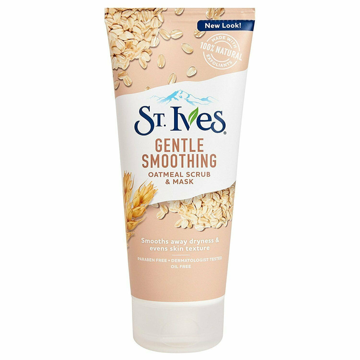 ST. Ives ST Nourished & Smooth Oatmeal Scrub + Mask 170g-Walnut Shell Powder Gently Buffs Away Dull Skin When Used as a face Scrub