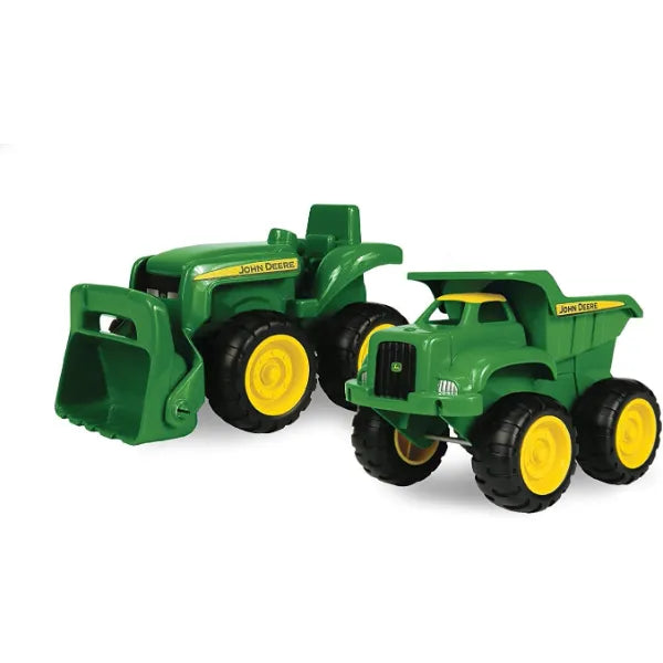 TOMY John Deere Vehicle Set - Includes Dump Truck Toy and Tractor Toy with Loader - Kids Outdoor Toys - Kids Construction and Sandbox Toys