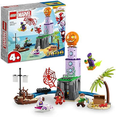 LEGO 10790 Marvel Team Spidey at Green Goblin's Lighthouse, Toy for Kids Aged 4+ with Pirate Shipwreck, Miles Morales Minifigure and More, Spidey and His Amazing Friends Series