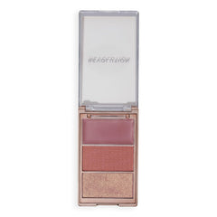 Revolution, Blush Icon Palette, Cream & Pressed Powder Blusher, Highly Pigmented, Face Palette, Vegan & Cruelty-Free, 3 Shades, Aura Points Rose