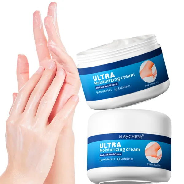 Grospe Hand & Foot Cream - 1.7oz Ultra Moisturizing Body Cream for Extremely Dry Skin, Fragrance-Free & Non-Greasy Formula with Shea Butter