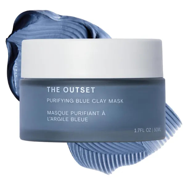 The Outset Blue Clay Face Mask, Hydrating & Detoxifying for Blackheads, Pores & Skin Clarifying, Gentle, Fragrance-Free, Vegan, Gluten-Free Clean Skincare - 1.7 fl oz