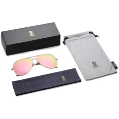 SOJOS Classic Aviator Polarized Sunglasses Mirrored UV400 Lens SJ1054