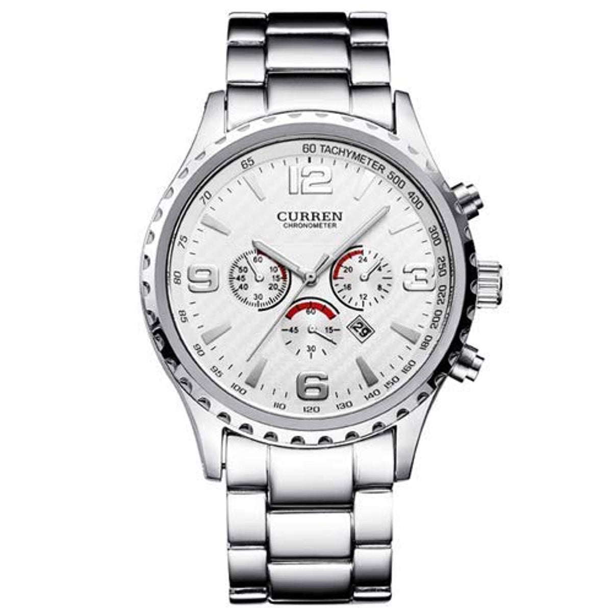 Curren Men Casual Watches With Luxury Dail and Stainless steel - Silver