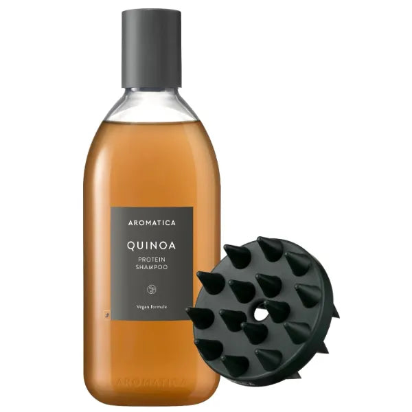 AROMATICA Quinoa Shampoo + Dual Scalp Care Shampoo Brush