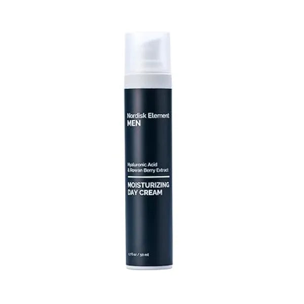 Nordisk Element Men’s Moisturizing Day Cream with Hyaluronic Acid & Rowan Berry Extract Deep Hydration Lightweight Vegan Non Greasy Face Moisturizer Paraben Free Sulfate Free Clean Ingredients 1.7oz