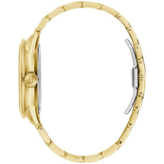 Bulova Men's Classic Sutton 4-Hand Automatic Watch, 24-Hour Sub Dial, Open Aperture, Self-Winding, Exhibition Caseback, Double Curved Mineral Crystal, Luminous Hands, 42mm - Gold Tone