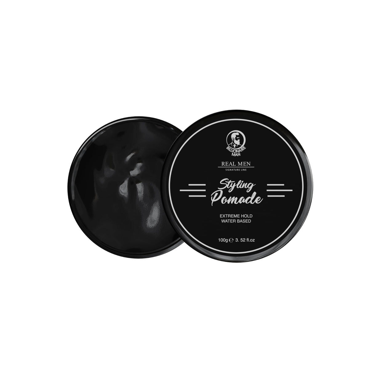 BILLIONAIRE MAN REAL MEN SIGNATURE LINE Hair Styling | Extreme Hold Water Based | Firn Hold Matte Finish Natural Grooming (100g, POMADE)