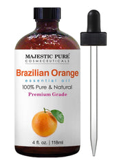 MAJESTIC PURE Brazilian Orange Essential Oil | 100% Pure and Natural | Premium Grade Essential Oils for Hair Care, Home Diffusers, Skin, Aromatherapy, Massage and Humidifiers | 118 ml - Braziian
