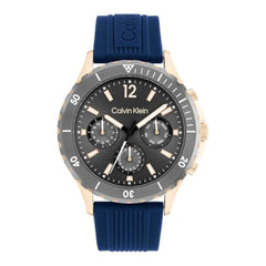 CALVIN KLEIN MEN'S COOL GREY DIAL BLUE SILICONE WATCH - 25200316