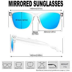 KANASTAL Polarized Sunglasses for Women, Classic Square Mens Sun Glasses, Lightweight Shades for Womens Outdoor 100% UV400 Protection Driving Fishing Golf Outdoor Activities