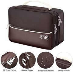 Electronic Organizer Bag, Three Layer Electronic Accessories Bag Organizer, Cable Organizer Bag, Gadgets Organizer Travel Case for Cables Earphone Flash Drive Phone Tablet Charger Mouse etc. (Brown)