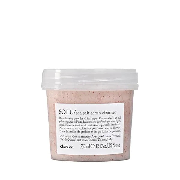 Davines SOLU Sea Salt Scrub Cleanser Refresh and Clarify Hair and Scalp Remove Residue And Impurities