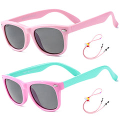 Flexible Kids Sunglasses Polarized Sports Sun Glasses Girls Boys Shades with Straps UV400 Protection Eyewear for Age 2-10