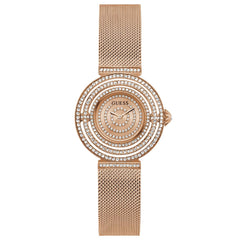 GUESS Rose Gold-Tone and Crystal Analog Watch